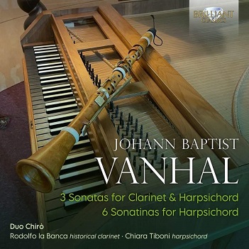 Duo Chiro - Vanhal: 3 Sonatas For Clarinet & Harpsichord